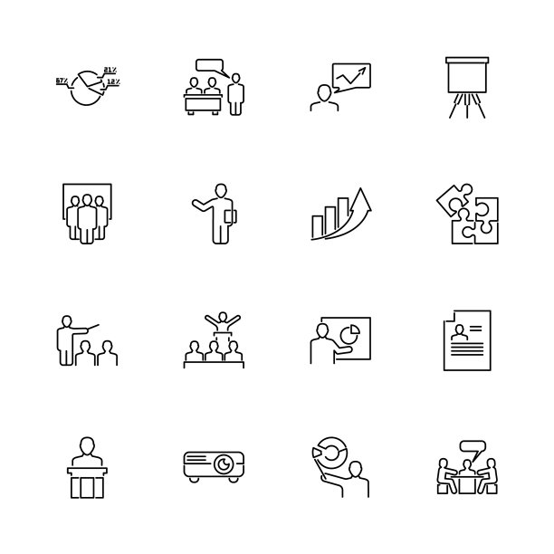 业务演示-平面图标图片下载