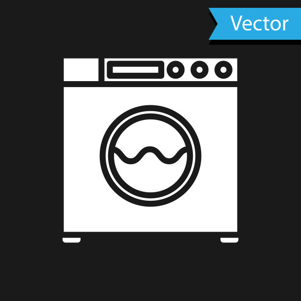 白色垫圈图标孤立在黑色背景图片下载