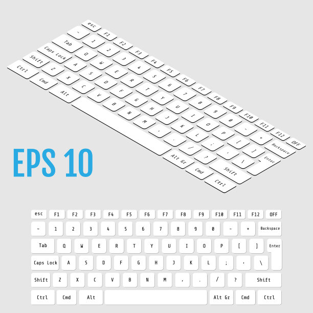 现实等距现代键盘图片下载