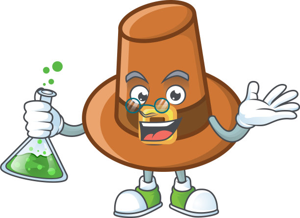 可爱的棕色朝圣者帽吉祥物教授图片下载