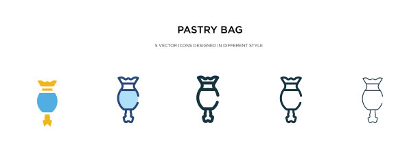 糕点包图标在不同的风格两种颜色图片下载