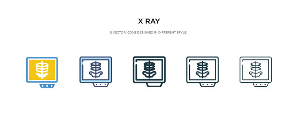 不同风格的双色X光图标图片下载