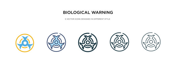 不同风格的生物警告图标图片下载