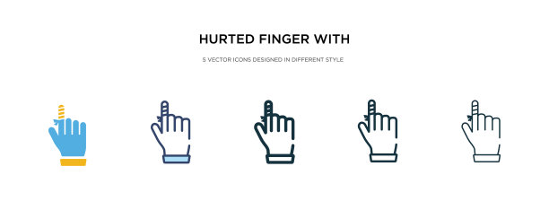 受伤的手指与绷带的图标不同图片下载
