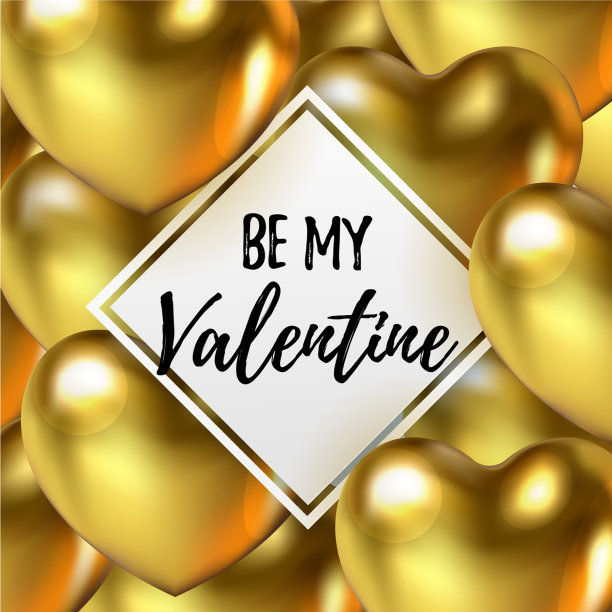 美丽的是我的情人节旗帜与3d金属图片下载