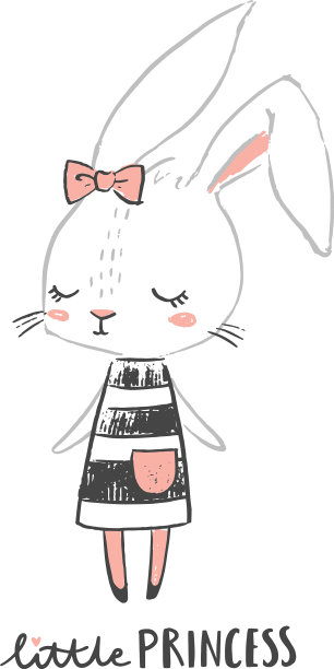 可爱的小女孩兔子性格小公主手图片下载