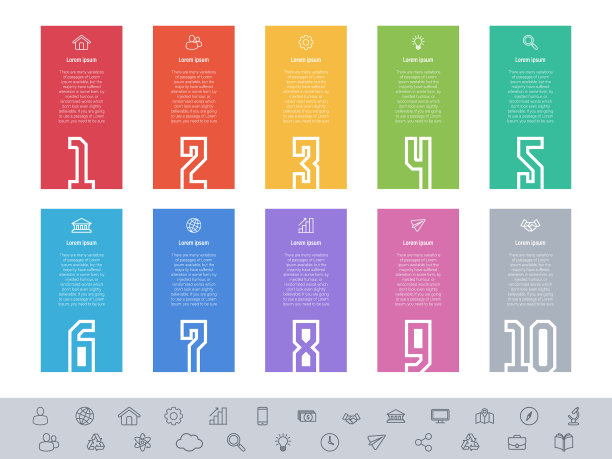 信息图设计的商业概念有10个步骤图片下载