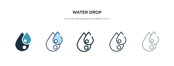 不同风格的双色水滴图标图片下载