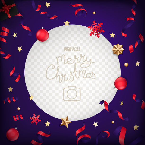 相框模型与圣诞元素图片下载