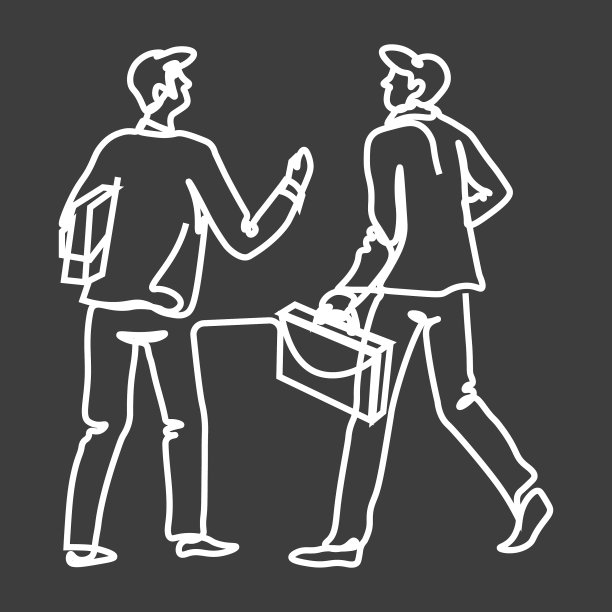 穿着西装拎着公文包的男人在涂鸦中相遇图片下载