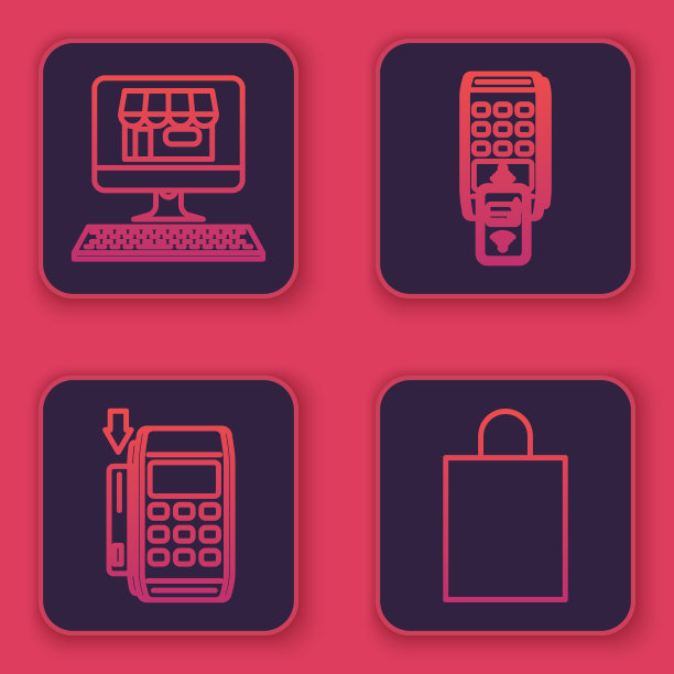 在屏幕电脑pos上设置排队购物大楼图片下载