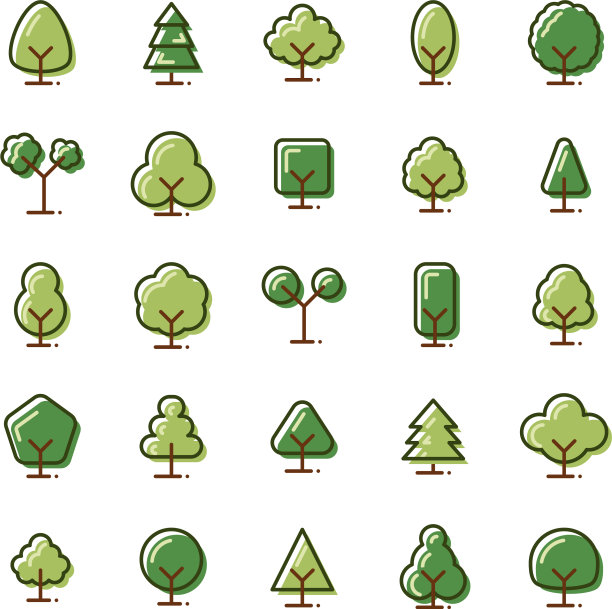 树填充轮廓图标设置和图片下载