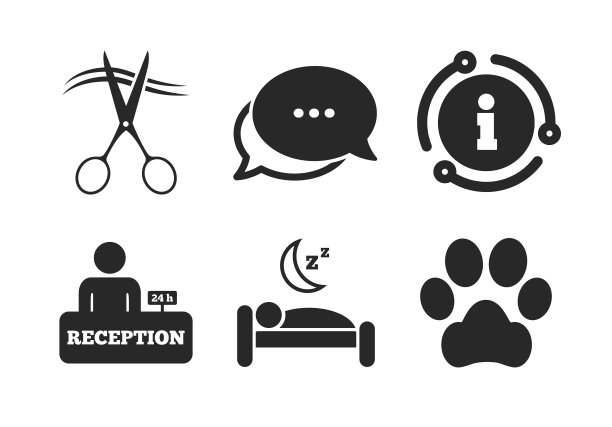 酒店服务图标宠物允许美容师图片下载