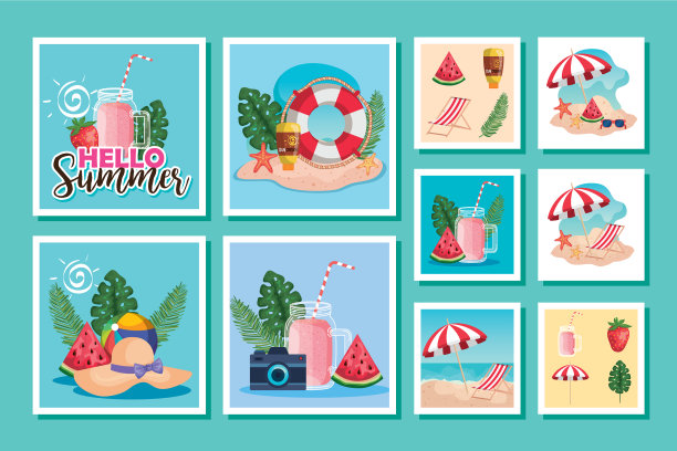 将夏季场景与图标绑定图片下载