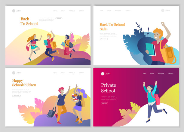 登陆页面模板与快乐的学校孩子图片下载