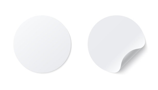 现实模板白色圆纸粘合剂图片下载