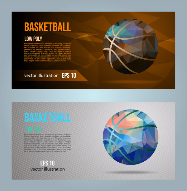 设置两个篮球网横幅模板与图片下载