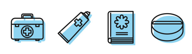 设行医疗书急救箱药膏图片下载