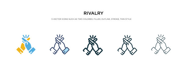 竞争图标在不同的风格两种颜色和图片下载