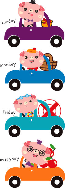 可爱的小猪卡通涂鸦图片下载