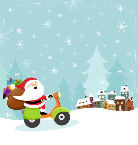 圣诞老人用摩托车图片下载