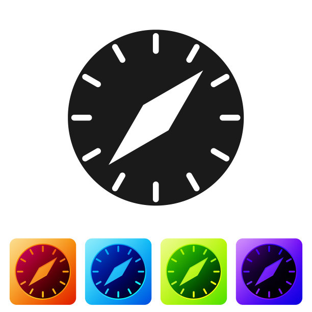 黑色罗盘图标孤立在白色背景上图片下载