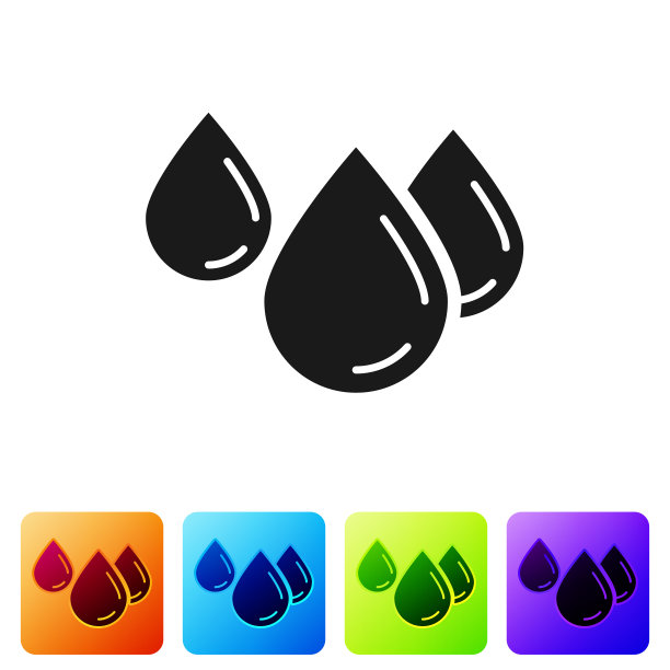 黑色水滴图标孤立在白色背景图片下载