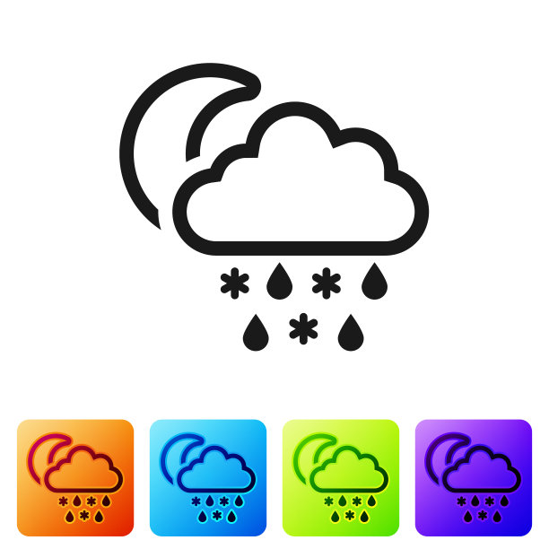 黑云与雨雪图标隔绝图片下载