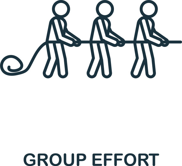 小组努力图标轮廓风格细线图片下载