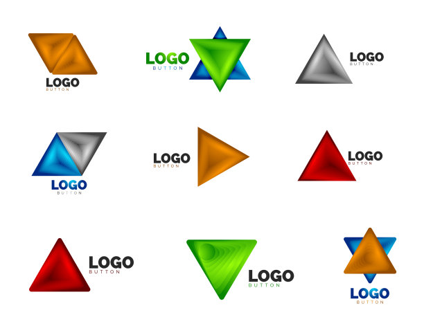 三角形图标几何Logo模板素材图片下载