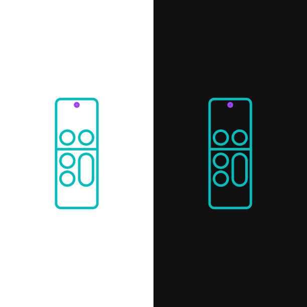 绿色和紫色线的遥控器图标图片下载