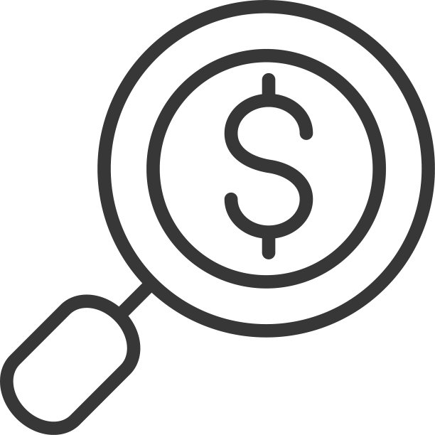 放大金融银行货币图标粗线图片下载