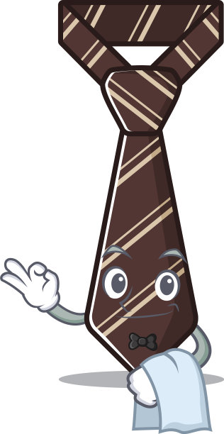 系上吉祥物形状的服务生图片下载