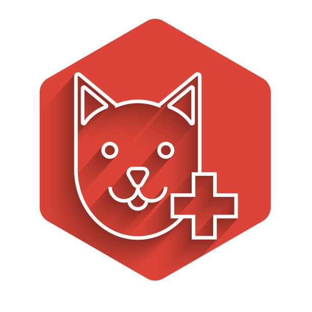 白线兽医诊所标志孤立图标图片下载