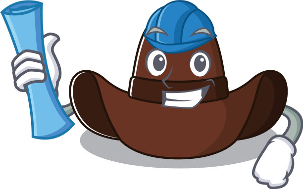 欢快的牛仔帽设计师卡通人物图片下载