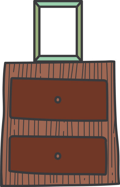 木桌相框装饰图标图片下载