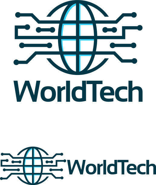 世界科技标志模板简单线条艺术世界图片下载