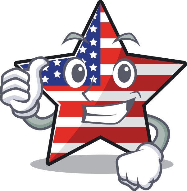 美国明星卡通在人物表上竖起大拇指图片下载