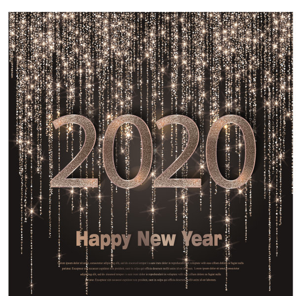 2020年新年快乐豪华贺卡图片下载