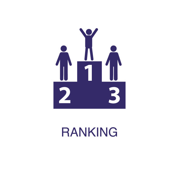 排名元素在平坦简单的风格上的白色图片下载