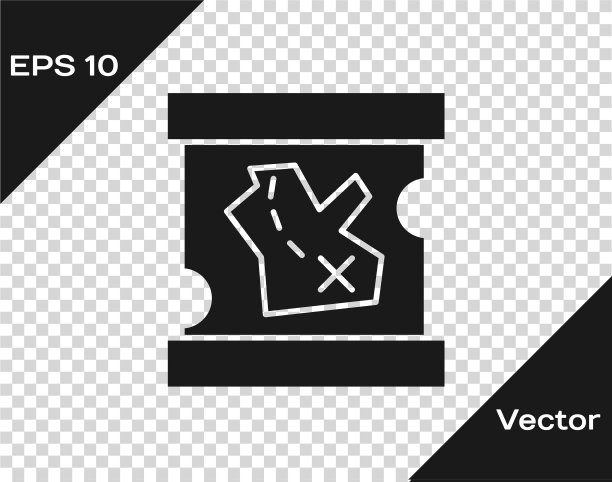 灰海盗的藏宝图图标孤立上图片下载