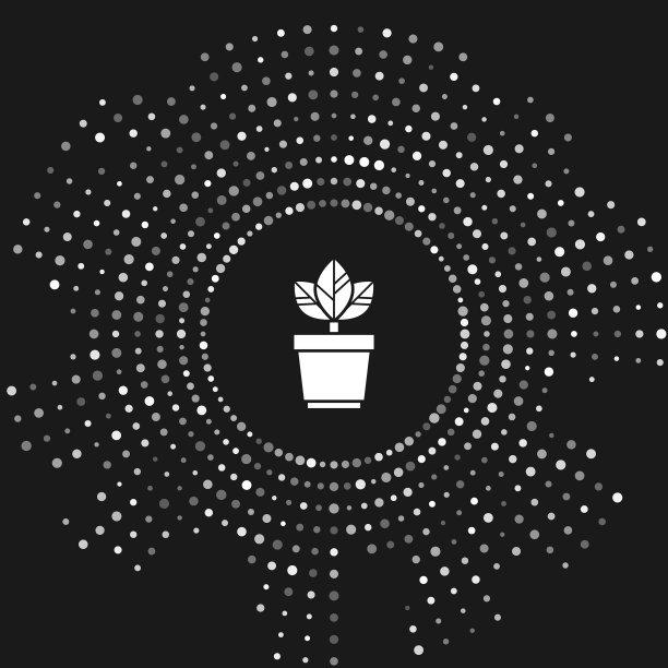 白色的花在盆图标孤立在灰色图片下载