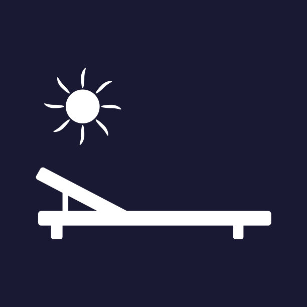 图标躺椅休息室徽章太阳躺椅图片下载