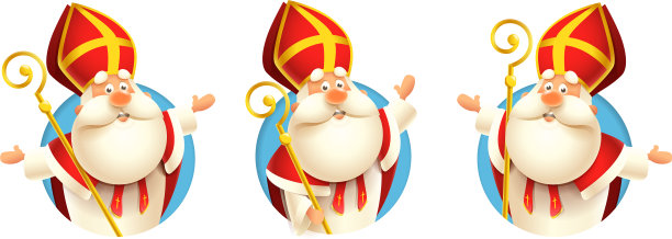 圣尼古拉斯圣诞贴纸套装图片下载