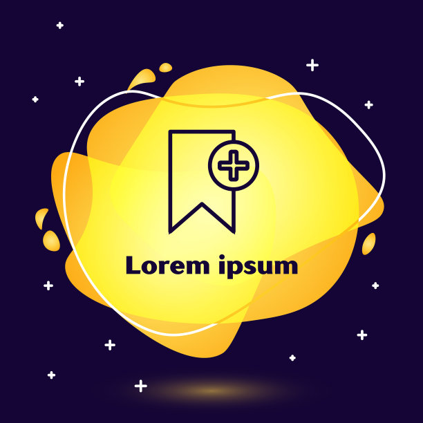 黑线书签图标孤立在深蓝色图片下载