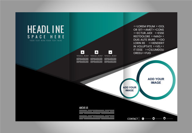 三折的小册子和目录设计图片下载