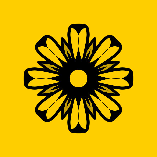 兰花实心标志设计可用于图片下载