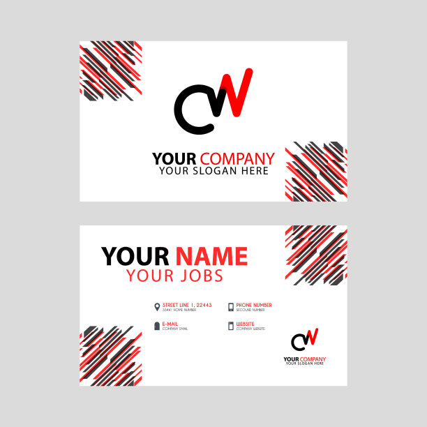 Cw标志字母与盒边装饰图片下载