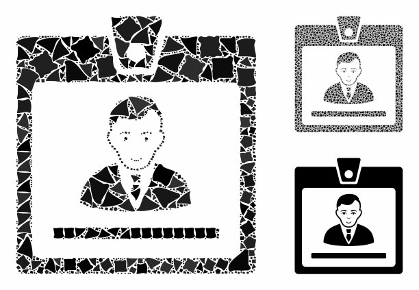 经理徽章马赛克图标颤抖的元素图片下载