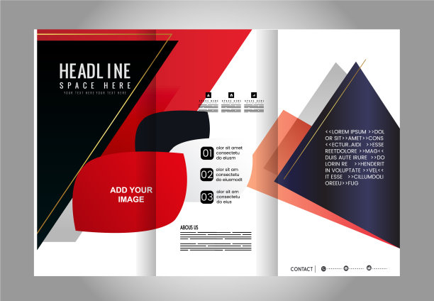 三折的小册子和目录设计图片下载